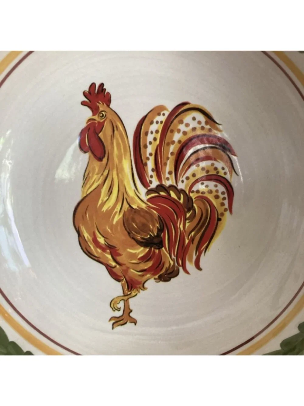 Williams Sonoma 2010 TUSCAN ROOSTERS Large Pasta Bowl One Leg Up